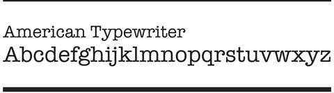 American Typewriter font sample