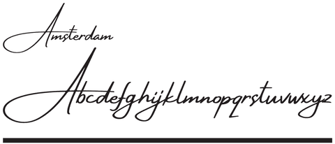 Amsterdam script font sample